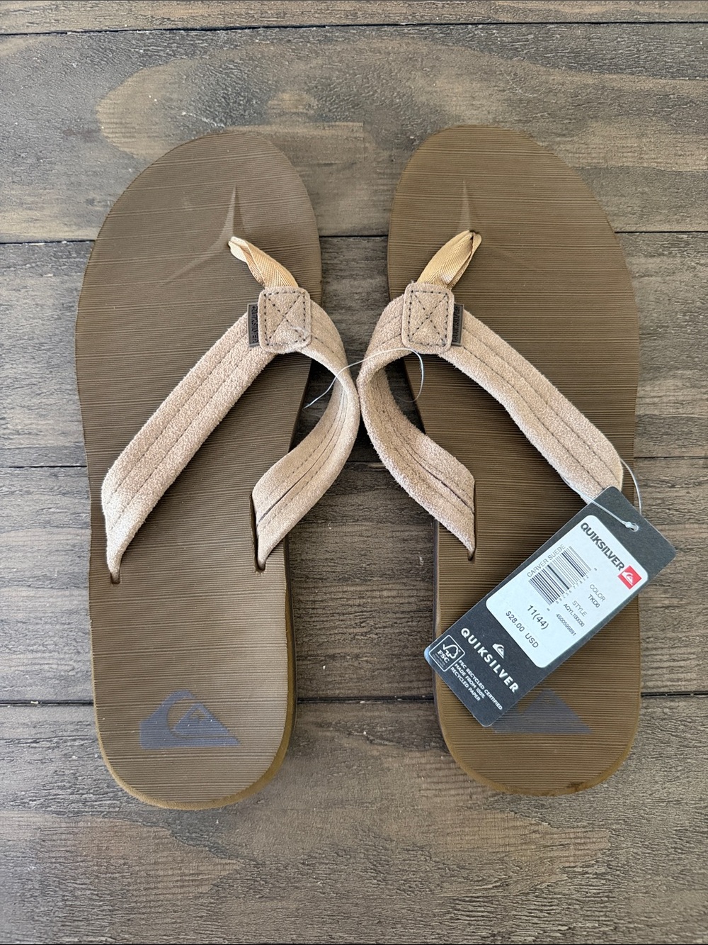 Quiksilver Men’s Suade Size 11 Flip Flops